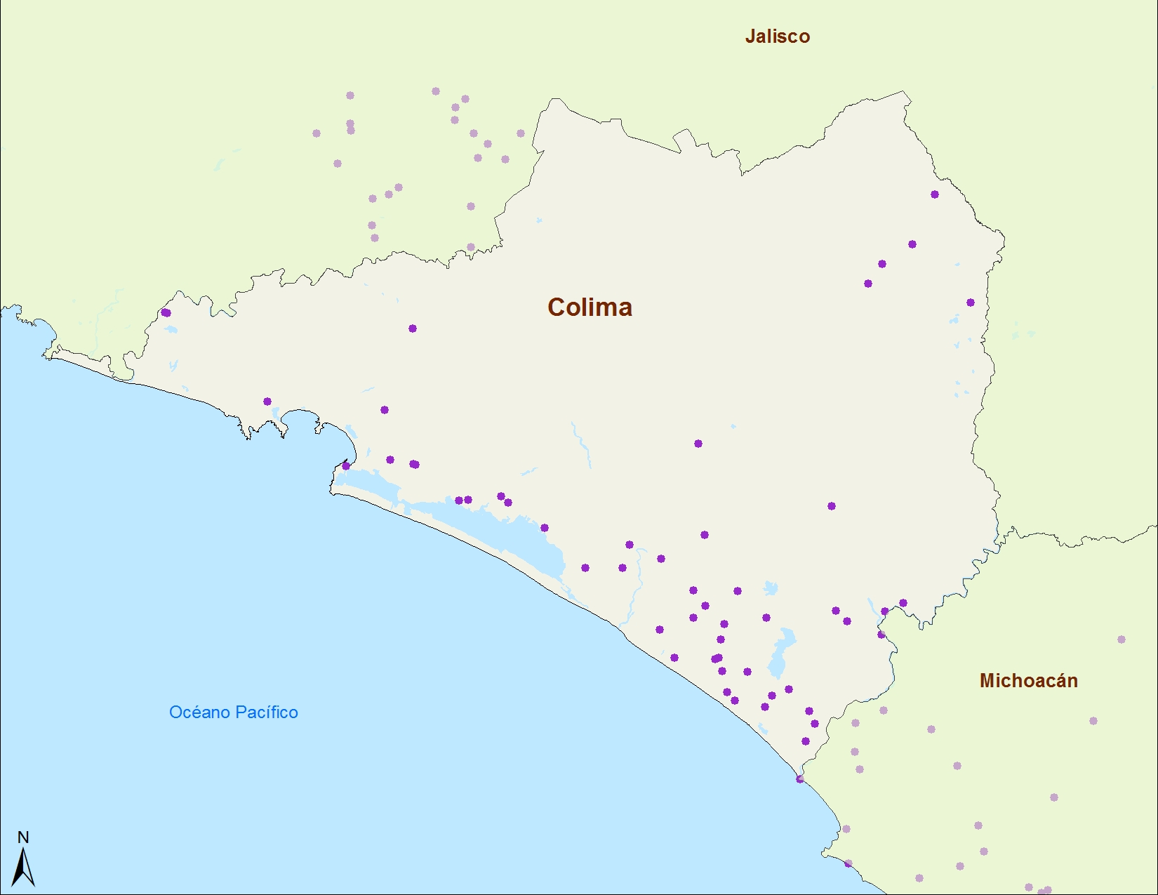 Mapa Colima